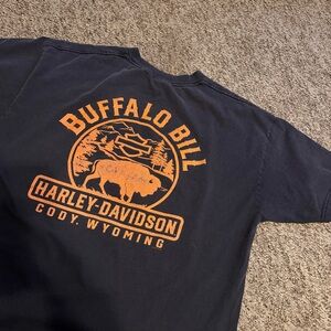 Harley Davidson Screamin Eagle Men's Black Faded Gray Cody, WY T-Shirt Large